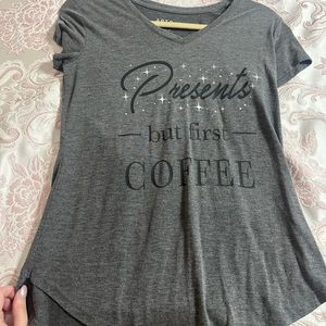 Presents but first coffe soft tshirt